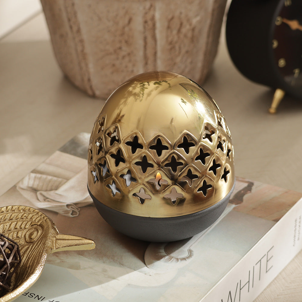 Dome Incense Burner - Gold Grey