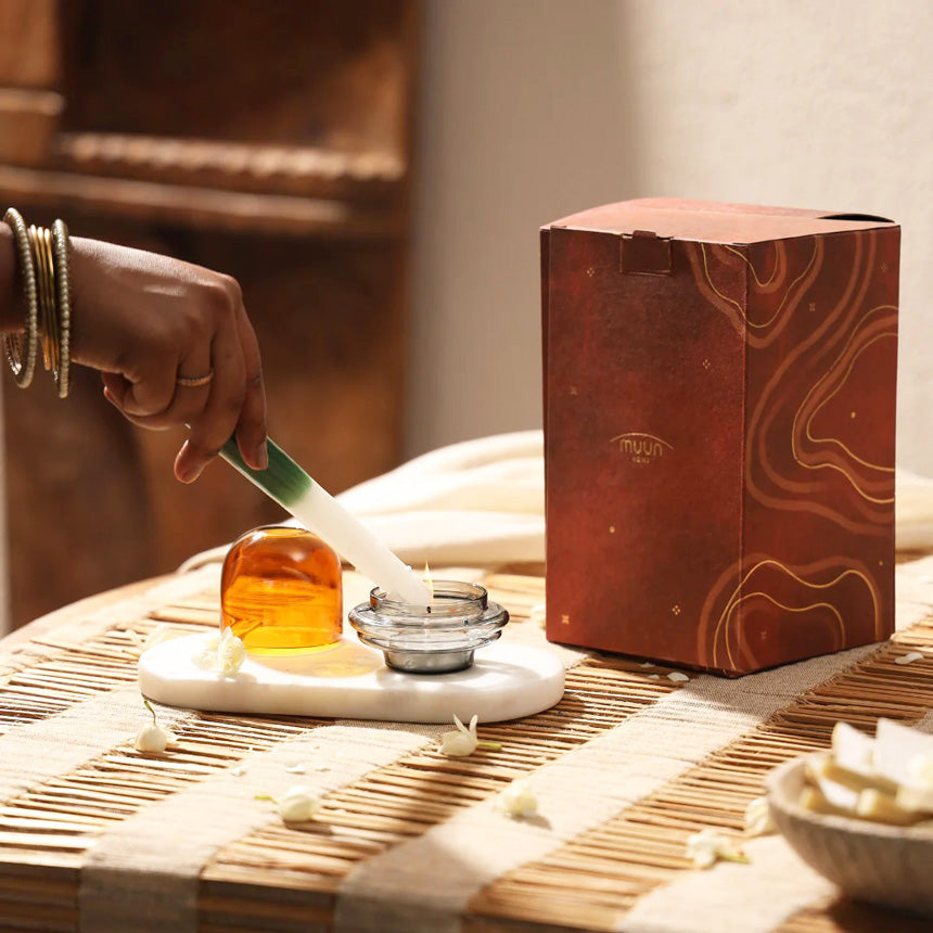 Dome Tealight Holder - Amber