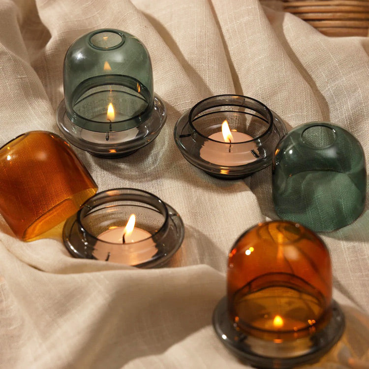 Dome Tealight Holder - Amber