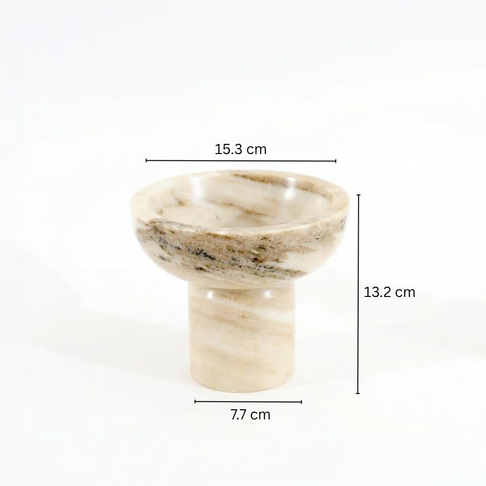 Doux Marble Elevated Bowl Small - Beige