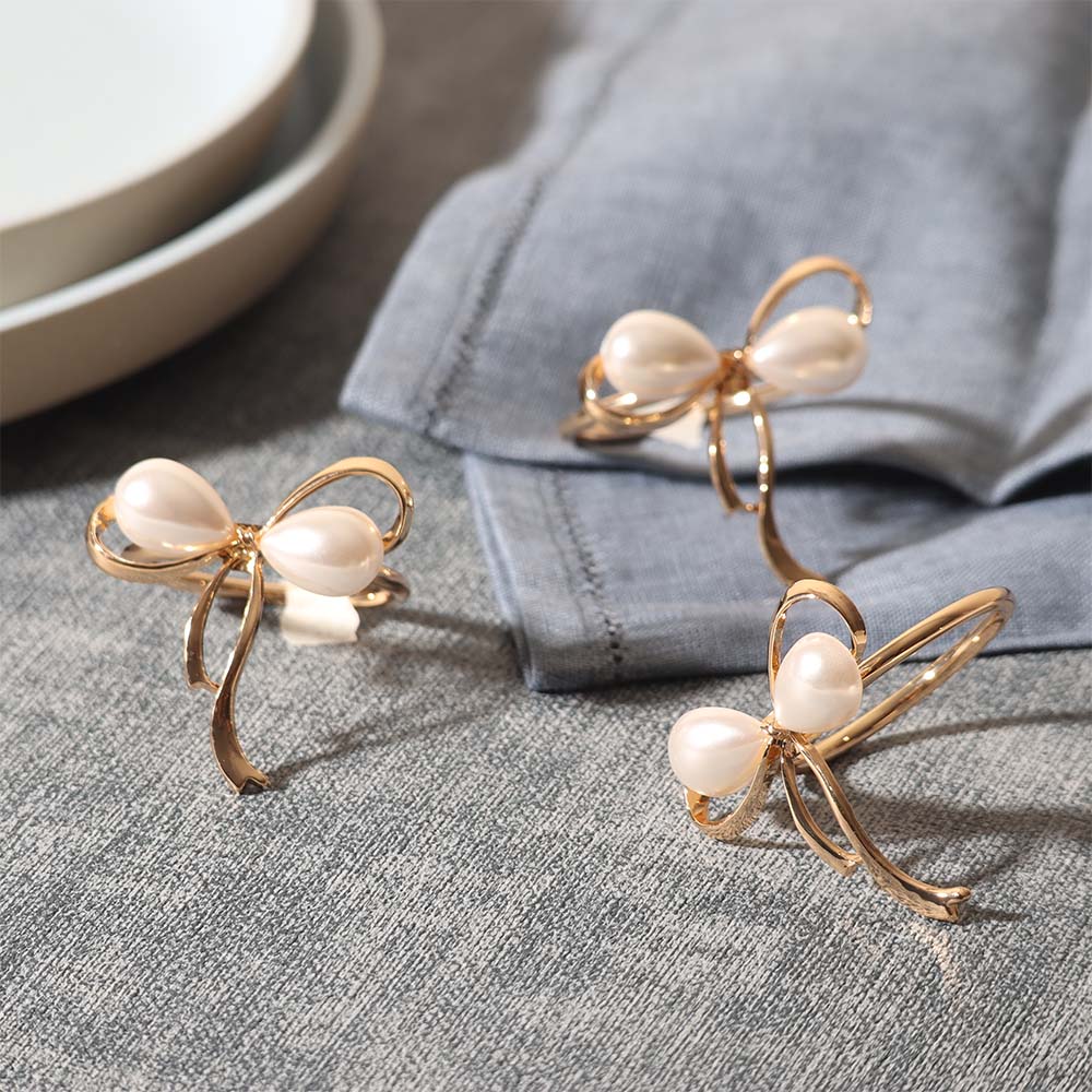 Dove Napkin Rings, Set of 6 - Gold