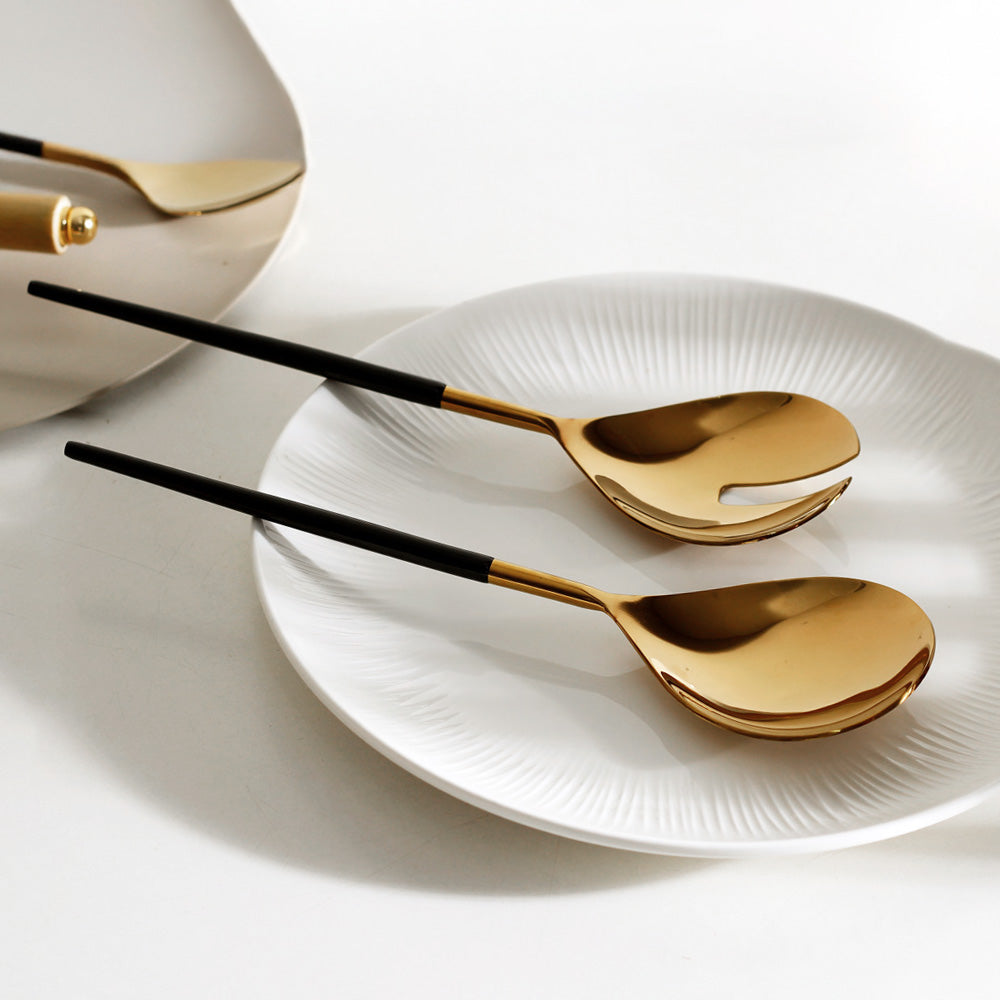 Dual Serving Set - Black Gold