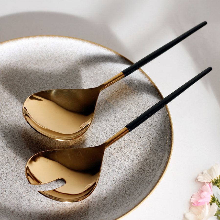 Dual Serving Set - Black Gold