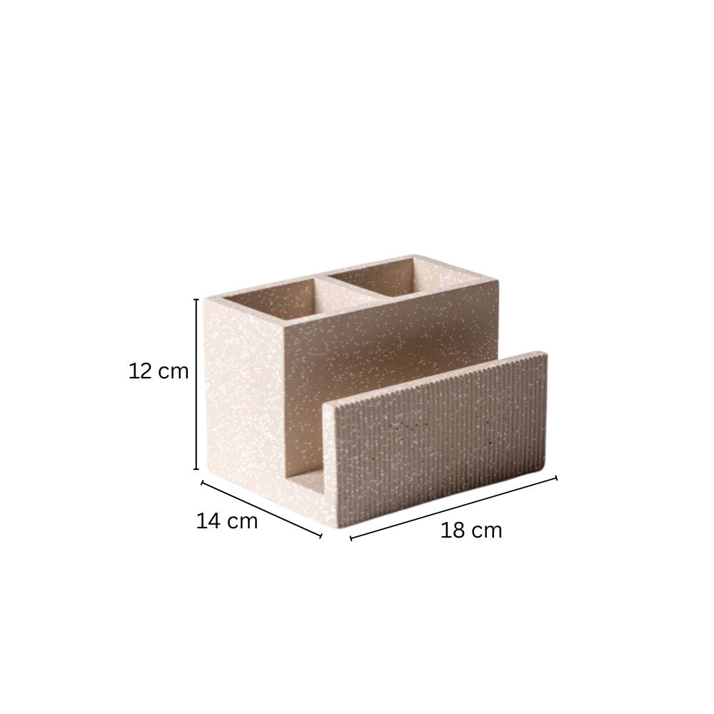Dual Cutlery and Napkin Holder - Speckled Taupe