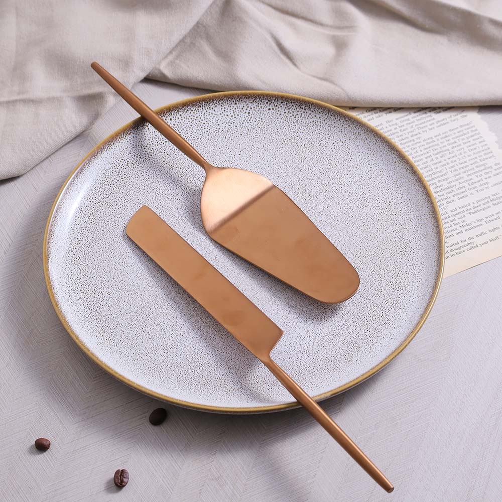 Dulce Cake Knife and Server Set - Rose Gold