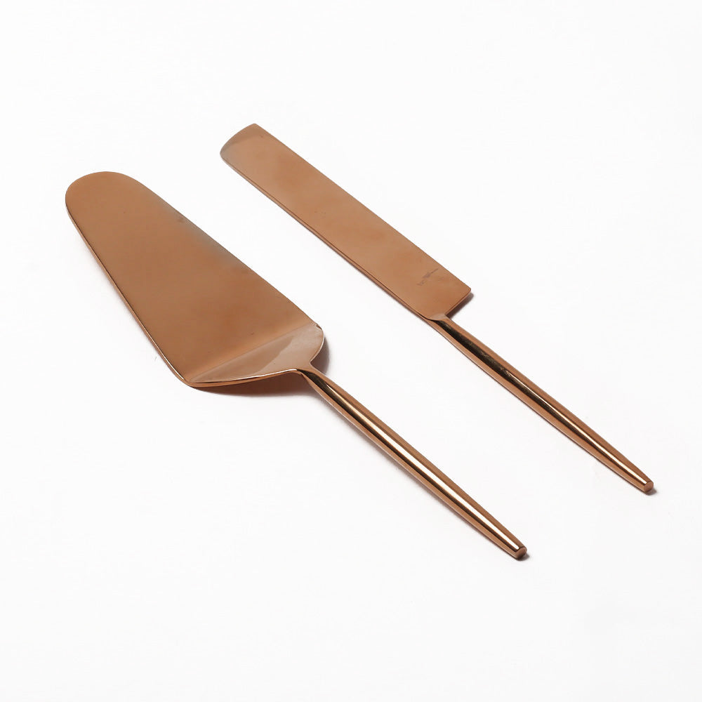 Dulce Cake Knife and Server Set - Rose Gold