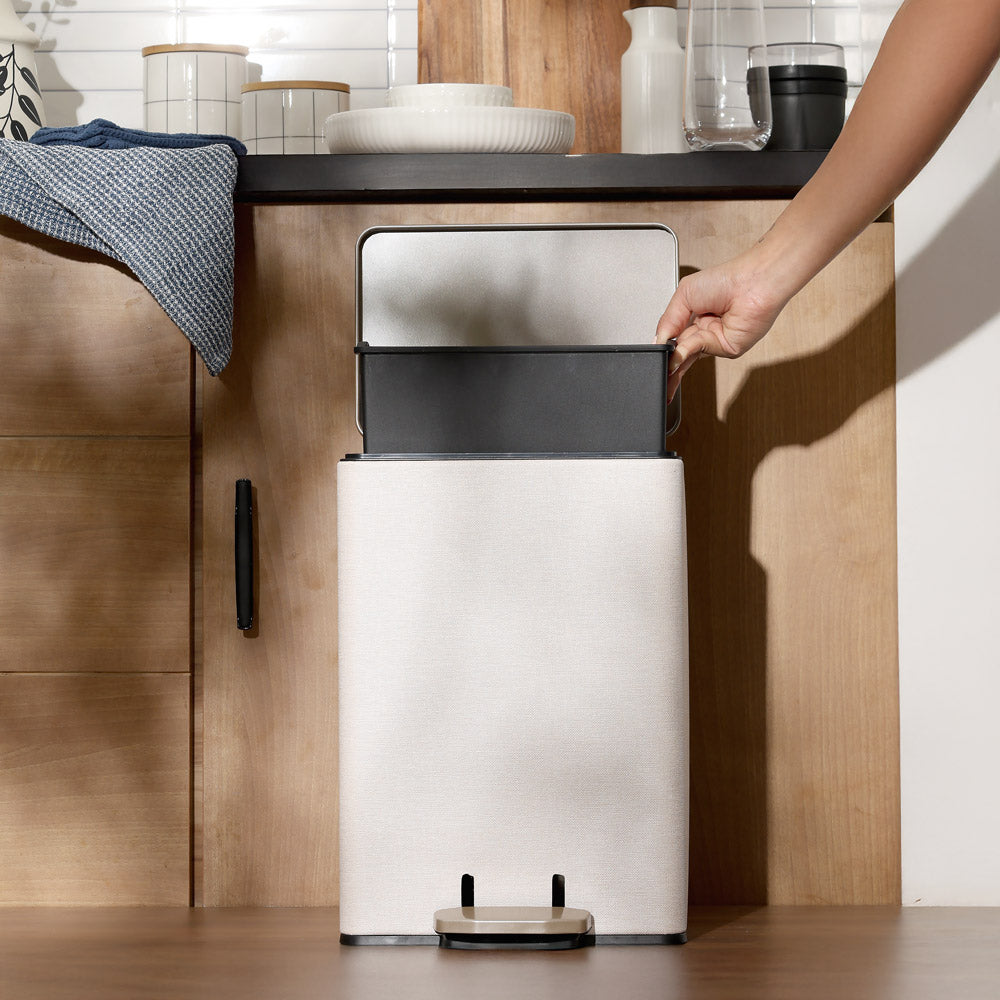 Duos Textured Pedal Bin 12L - Beige