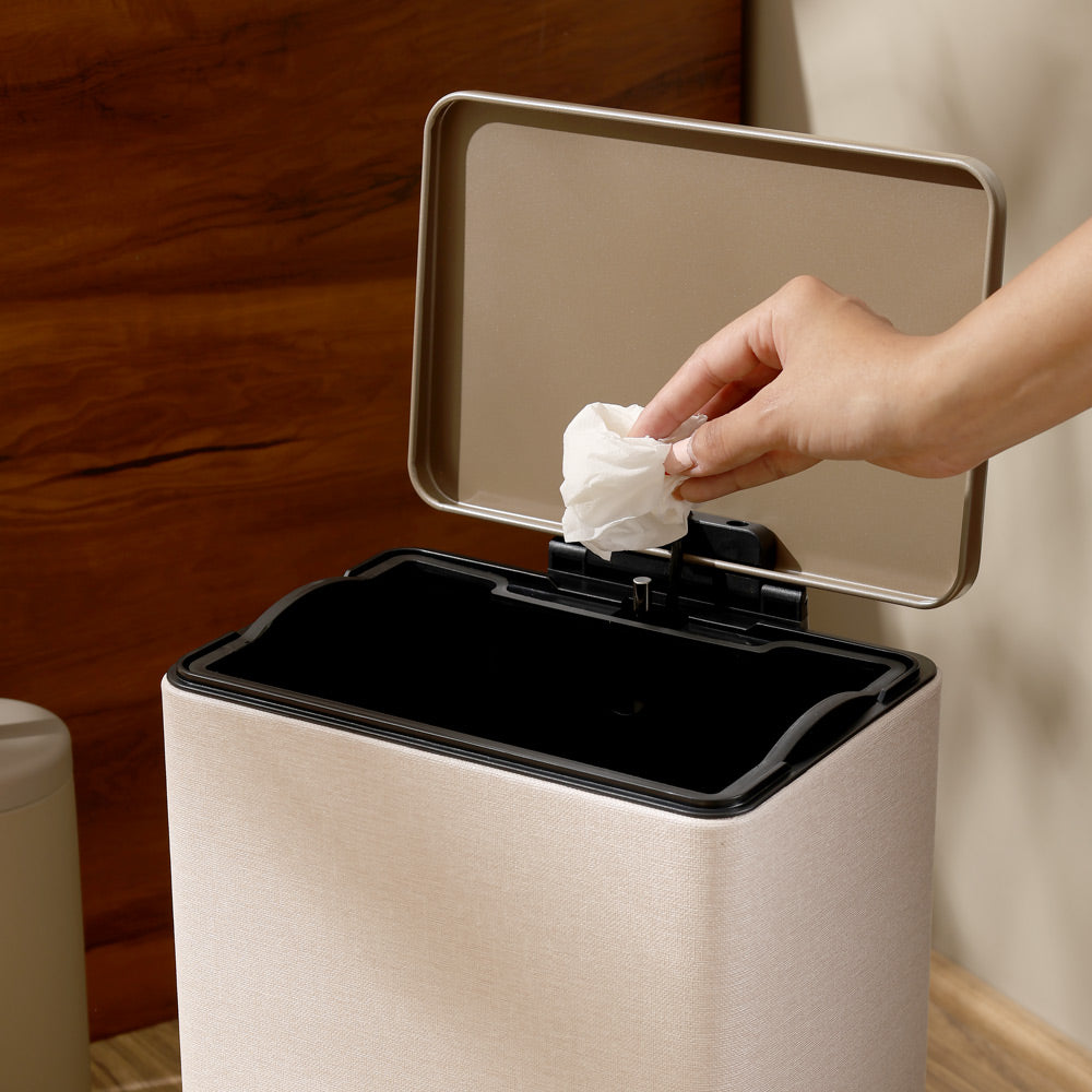 Duos Textured Pedal Bin 12L - Beige