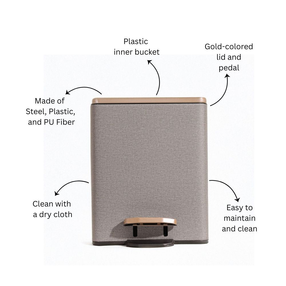 Duos Textured Pedal Bin 9L - Grey