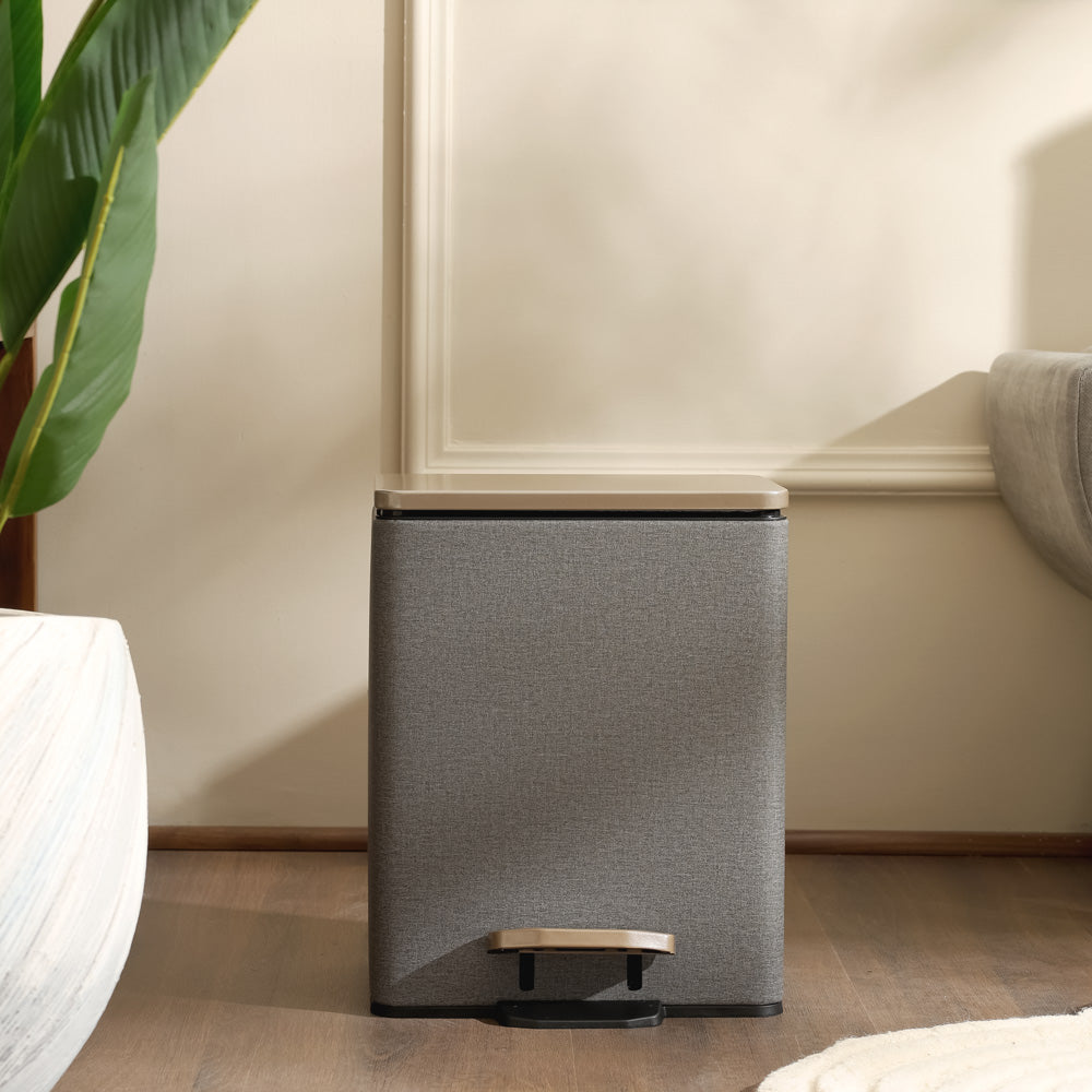 Duos Textured Pedal Bin 9L - Grey
