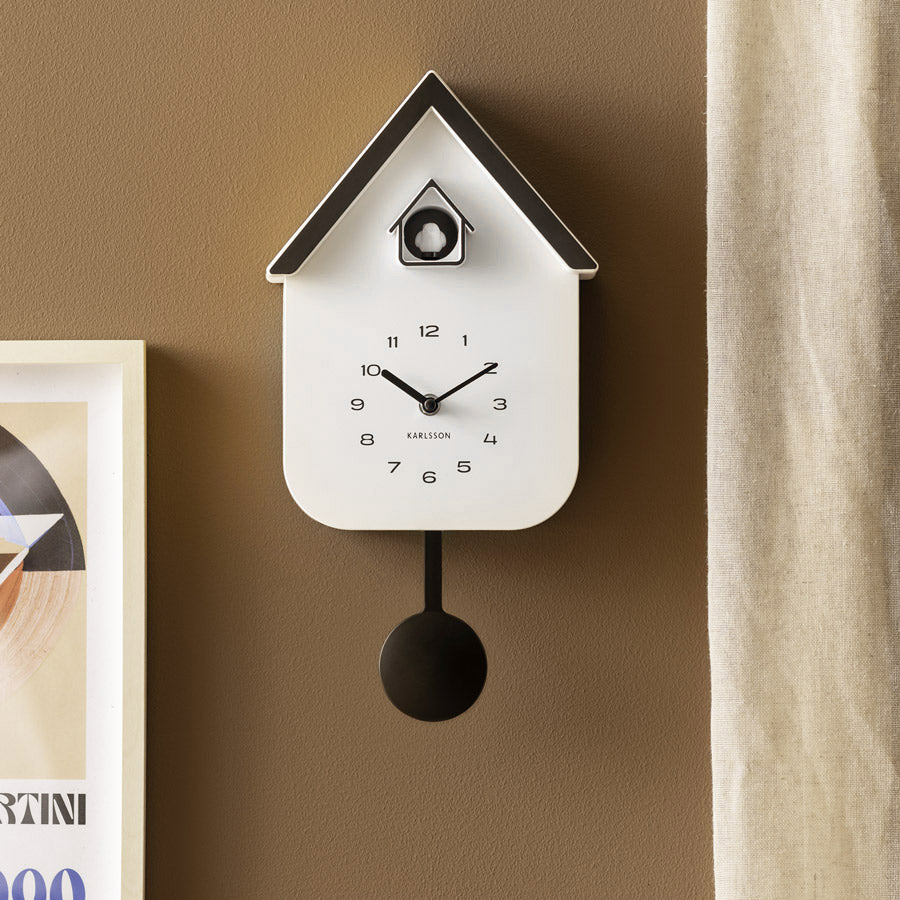 Dupla Cuckoo Pendulum Wall Clock - White