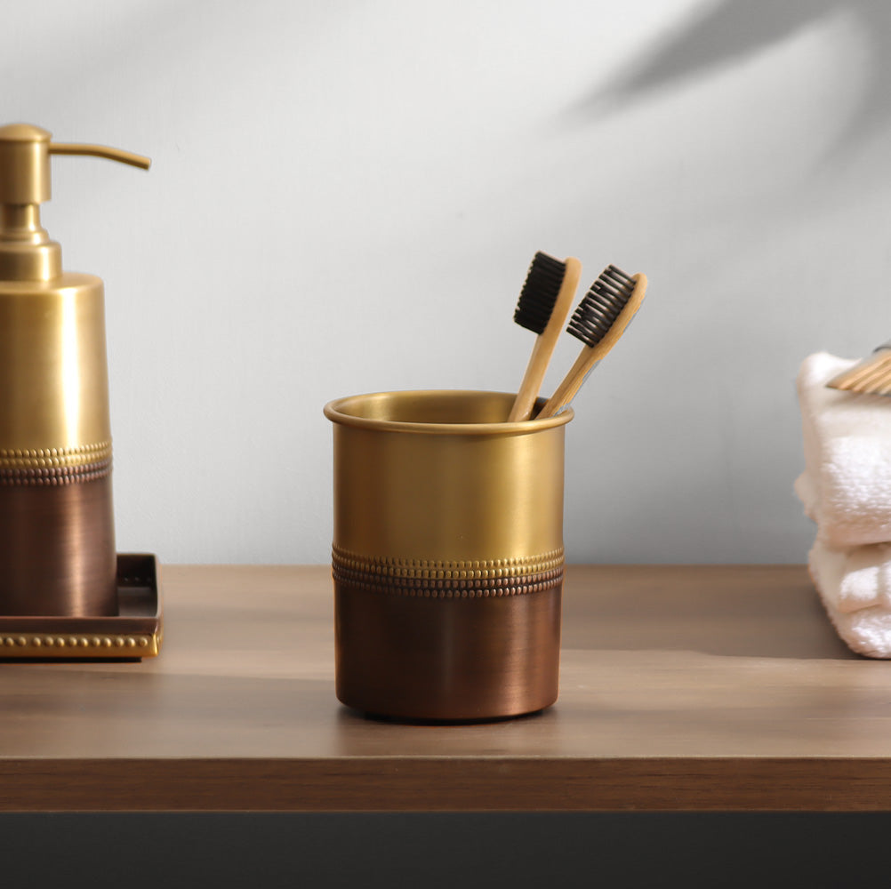Duplo Toothbrush Tumbler - Gold Bronze