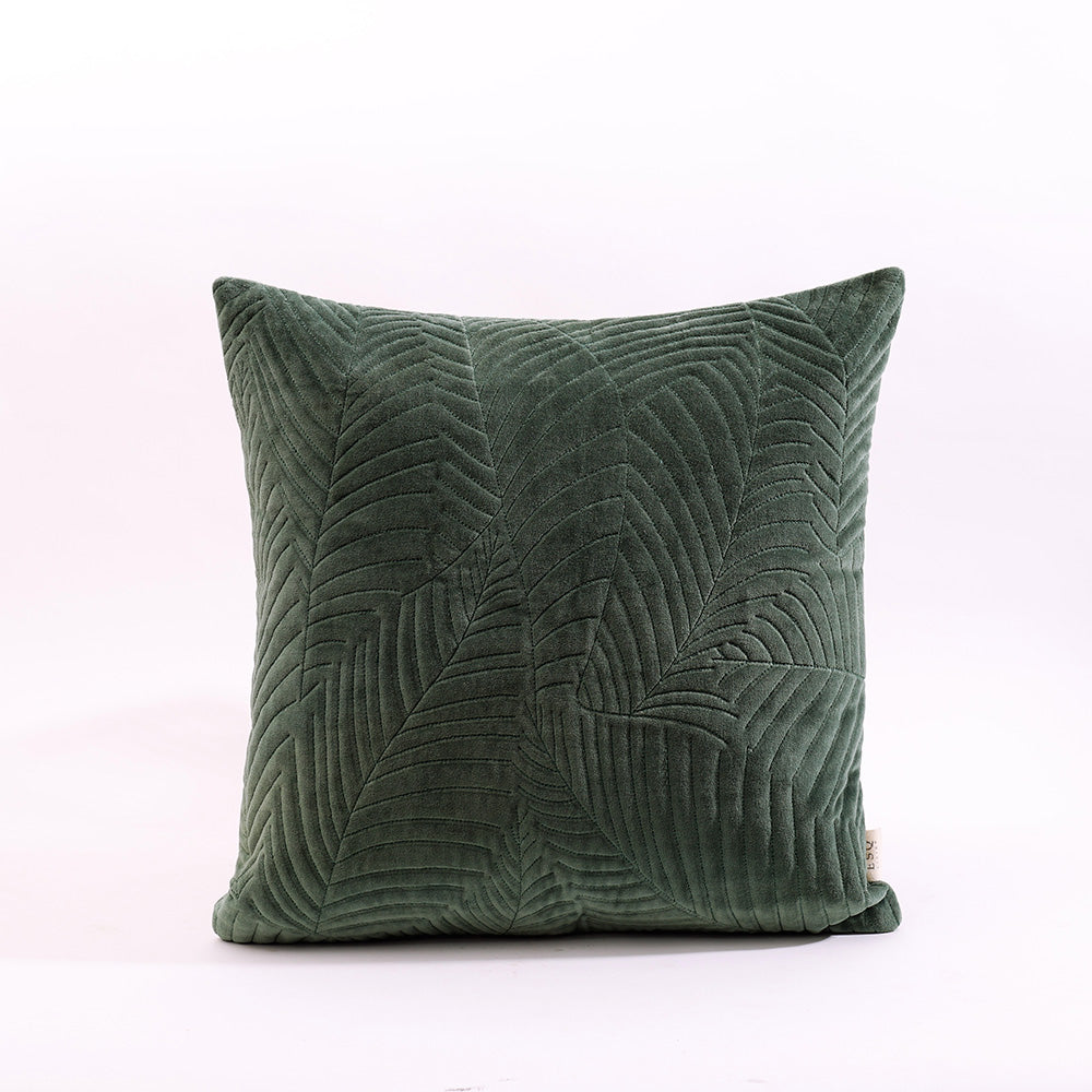 Elm Quilted Cushion Cover 45x45cm - Forest Green