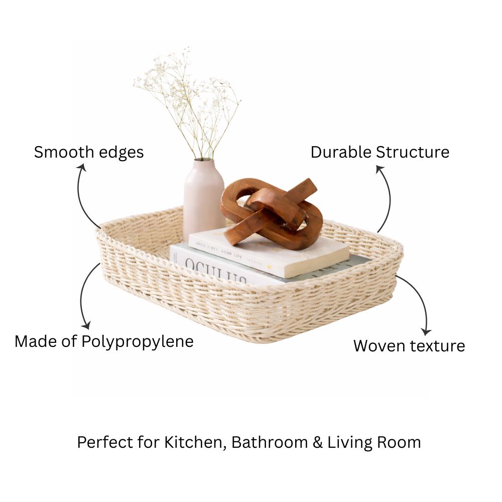 Tate Rectangular Basket Large - Ivory