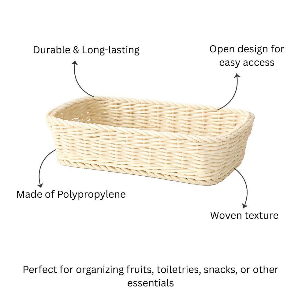 Cesta Rectangular Basket Medium - Ivory