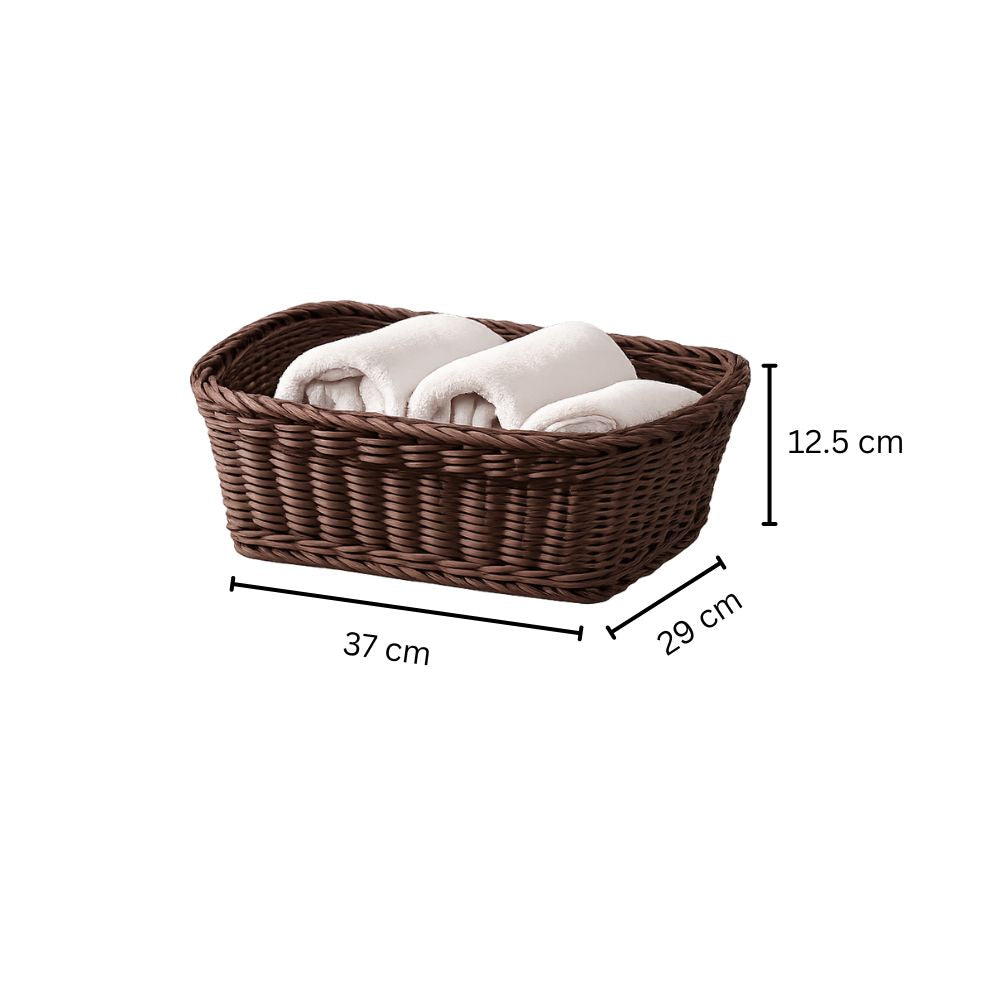Cesta Rectangular Basket Large - Dark Brown