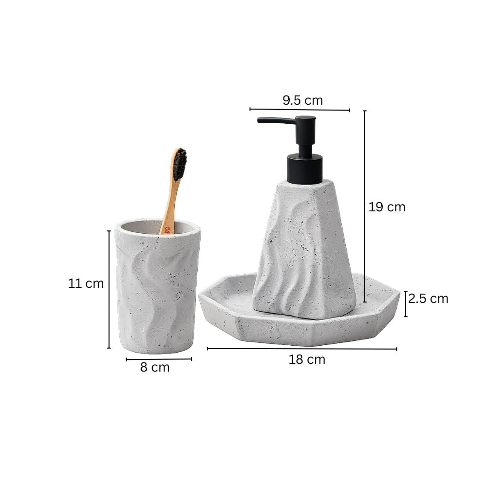 Dune 3-piece Bathroom Set - Slate Grey