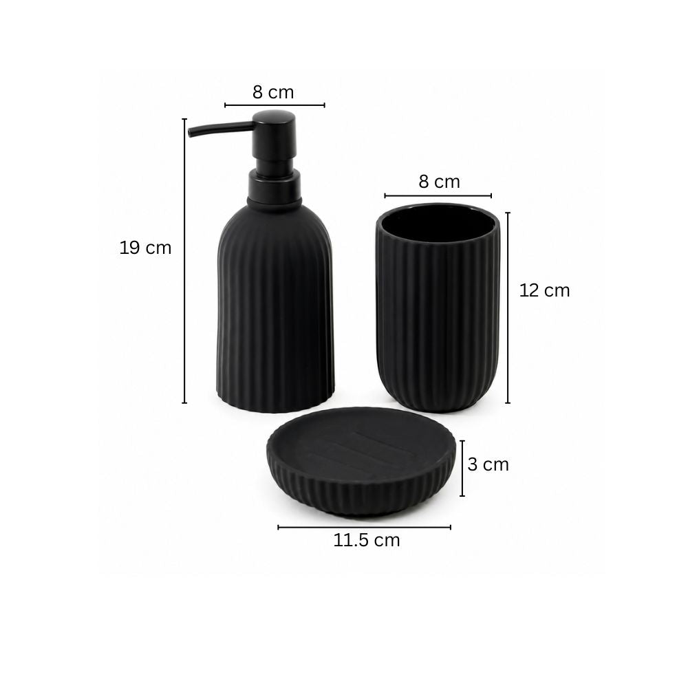 Cipher 3-piece Bathroom Set - Black