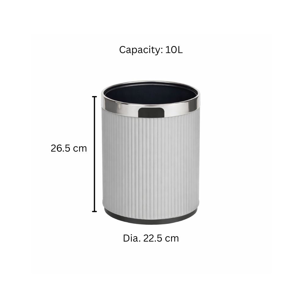 Columns Waste Bin 10L - Dark Grey & Dark Steel