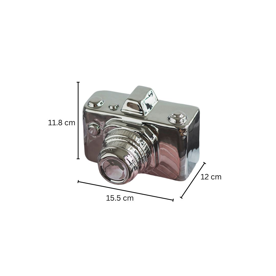 Camera Decorative Sculpture Medium - Silver