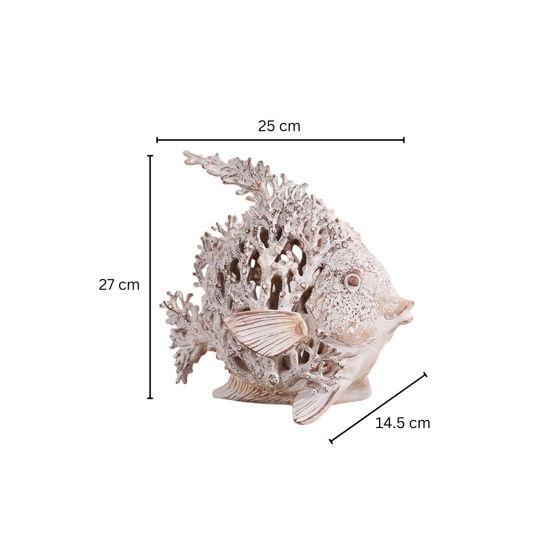 Coral Angelfish Sculpture Large - Vintage White