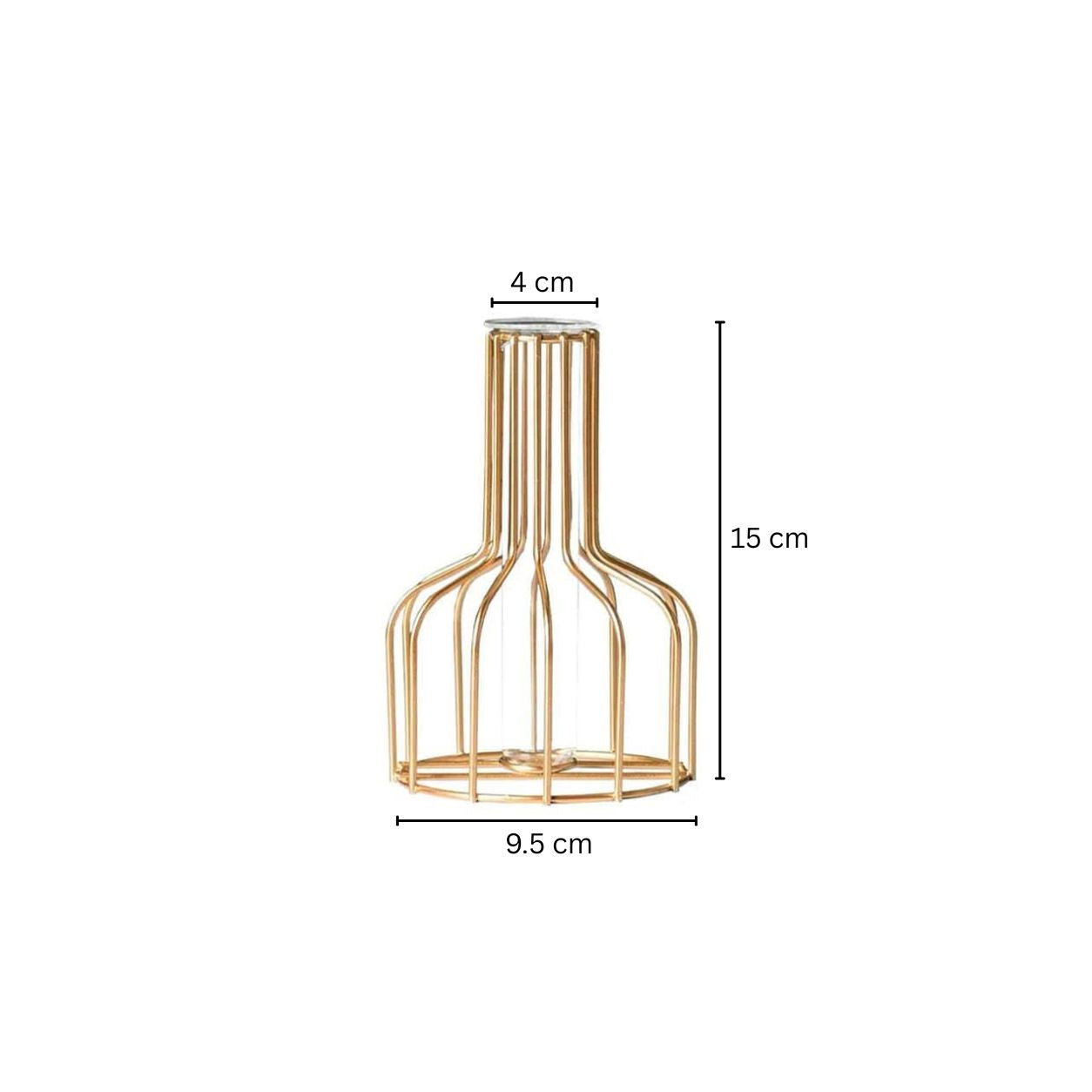 Bud Metal Test Tube Vase Small - Gold