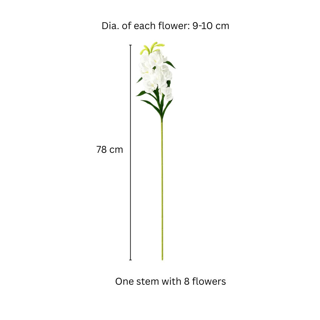 Cymbidium Orchid Faux Stem - White