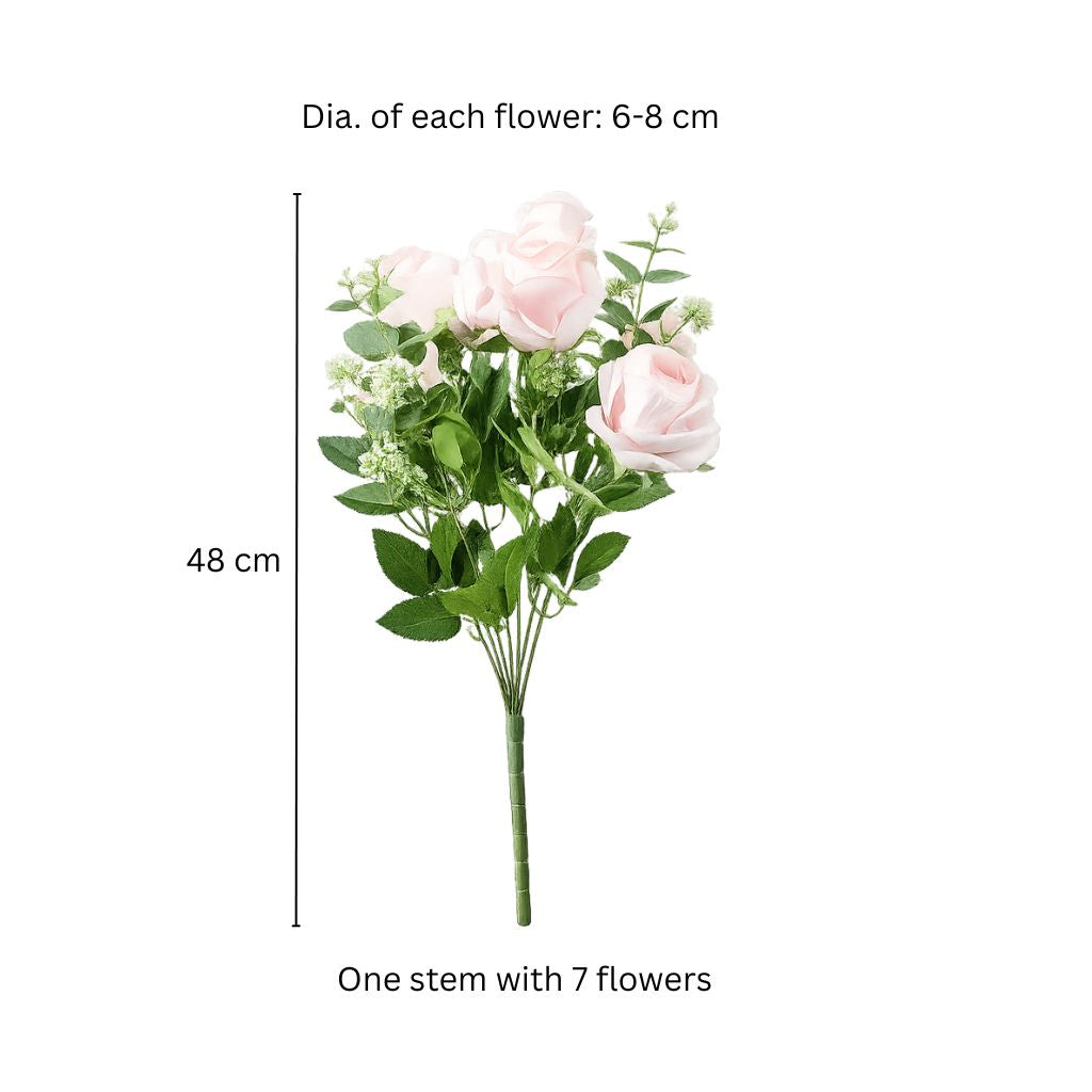 Merlin Roses Faux Stem - Light Pink