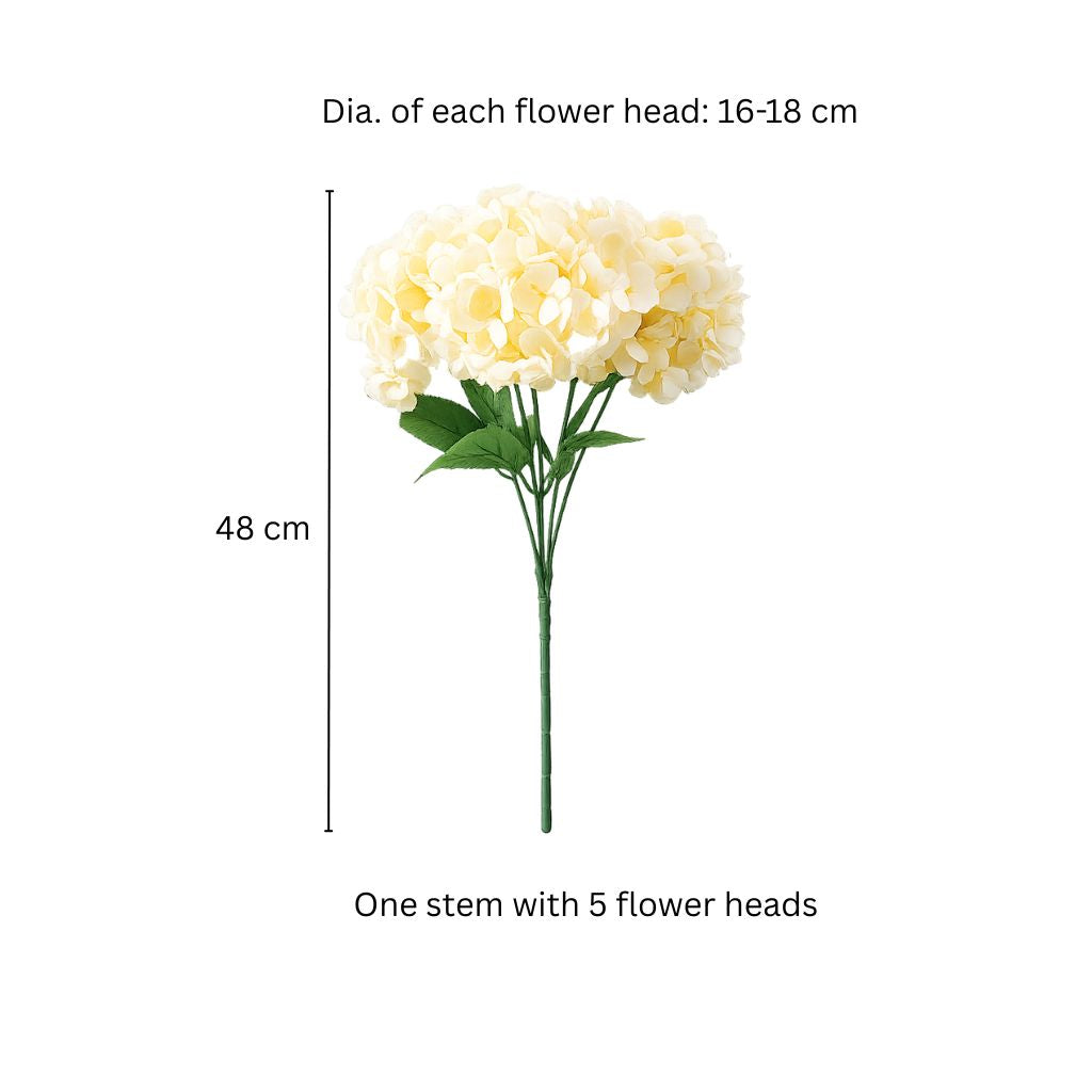 Lacecap Hydrangeas Faux Stem - Champagne