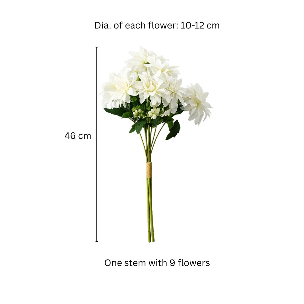 Formal Dahlias Faux Stem - Ivory