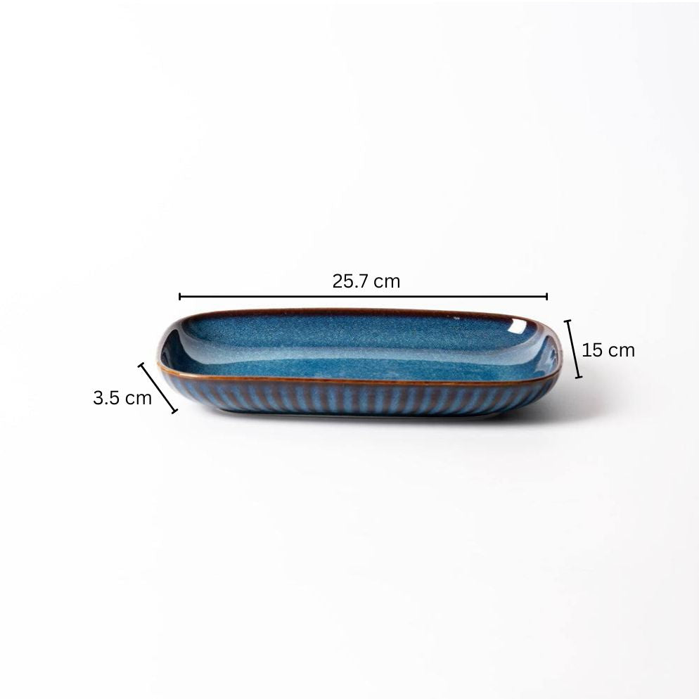 Cove Rectangular Plate - Teal Blue