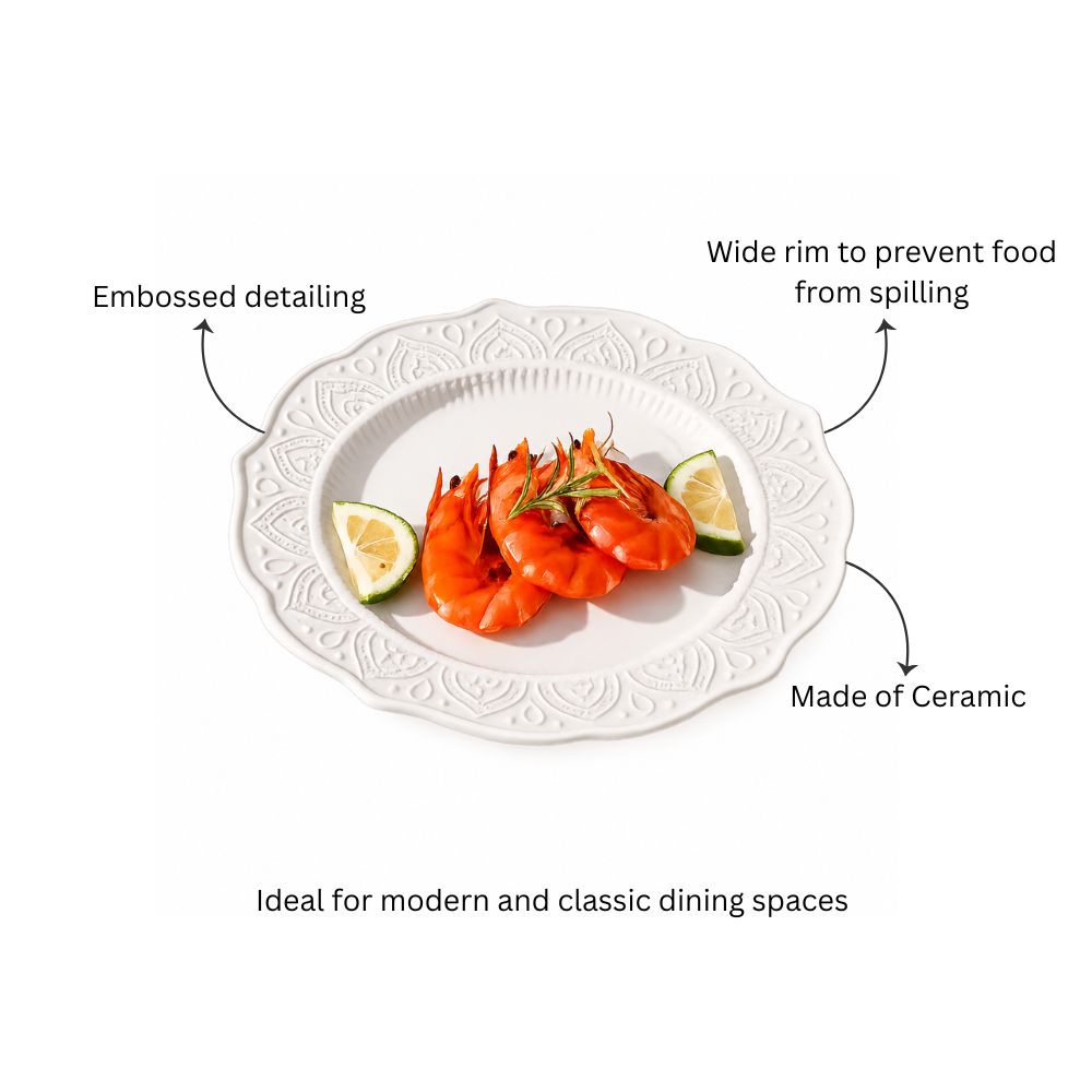Fleur Dinner Plate - Ivory