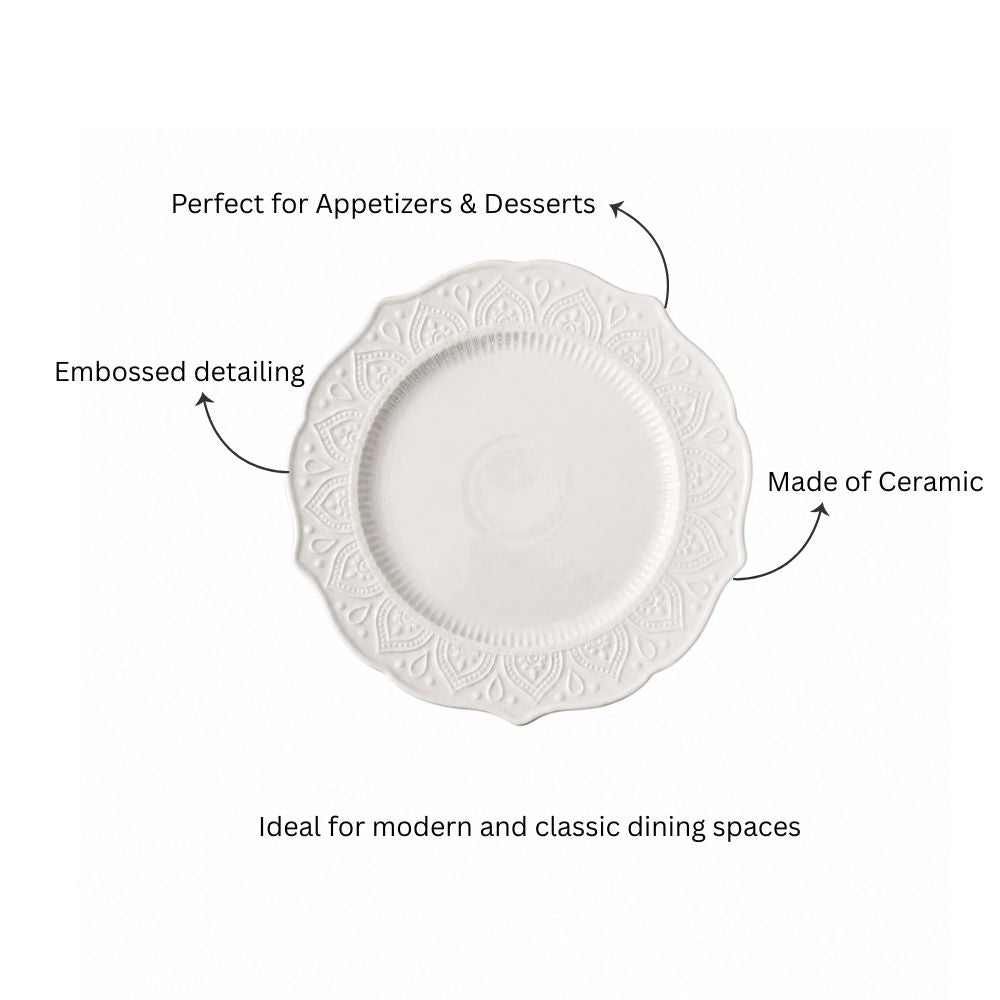 Fleur Quarter Plate - Ivory