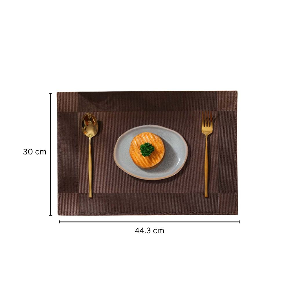 Mesh Rectangular Placemats, Set of 6 - Brown