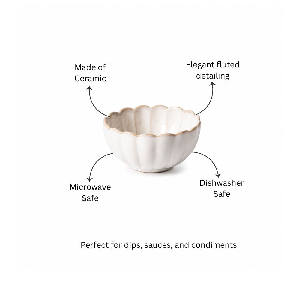 Scallop Small Bowls, Set of 2 - Ivory