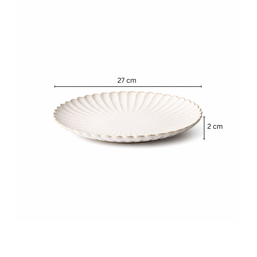 Scallop Dinner Plate - Ivory
