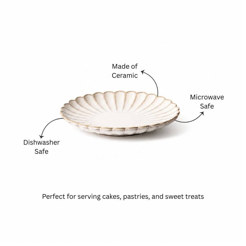 Scallop Dessert Plate - Ivory