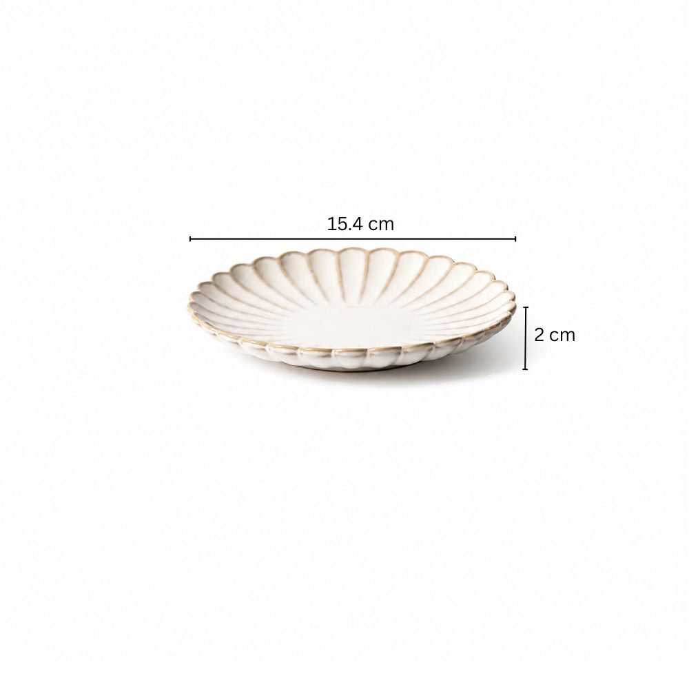 Scallop Dessert Plate - Ivory