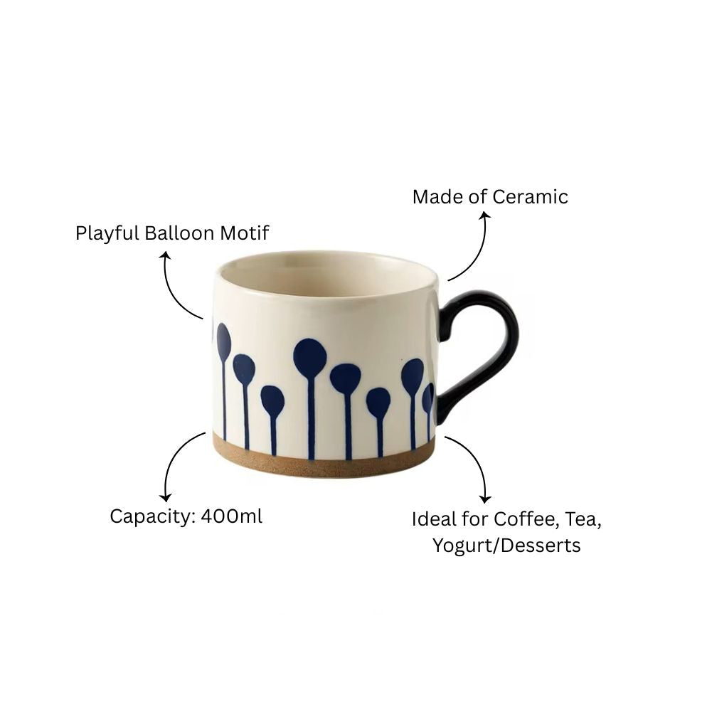 Ceramic Large Mug - Blue Balloons