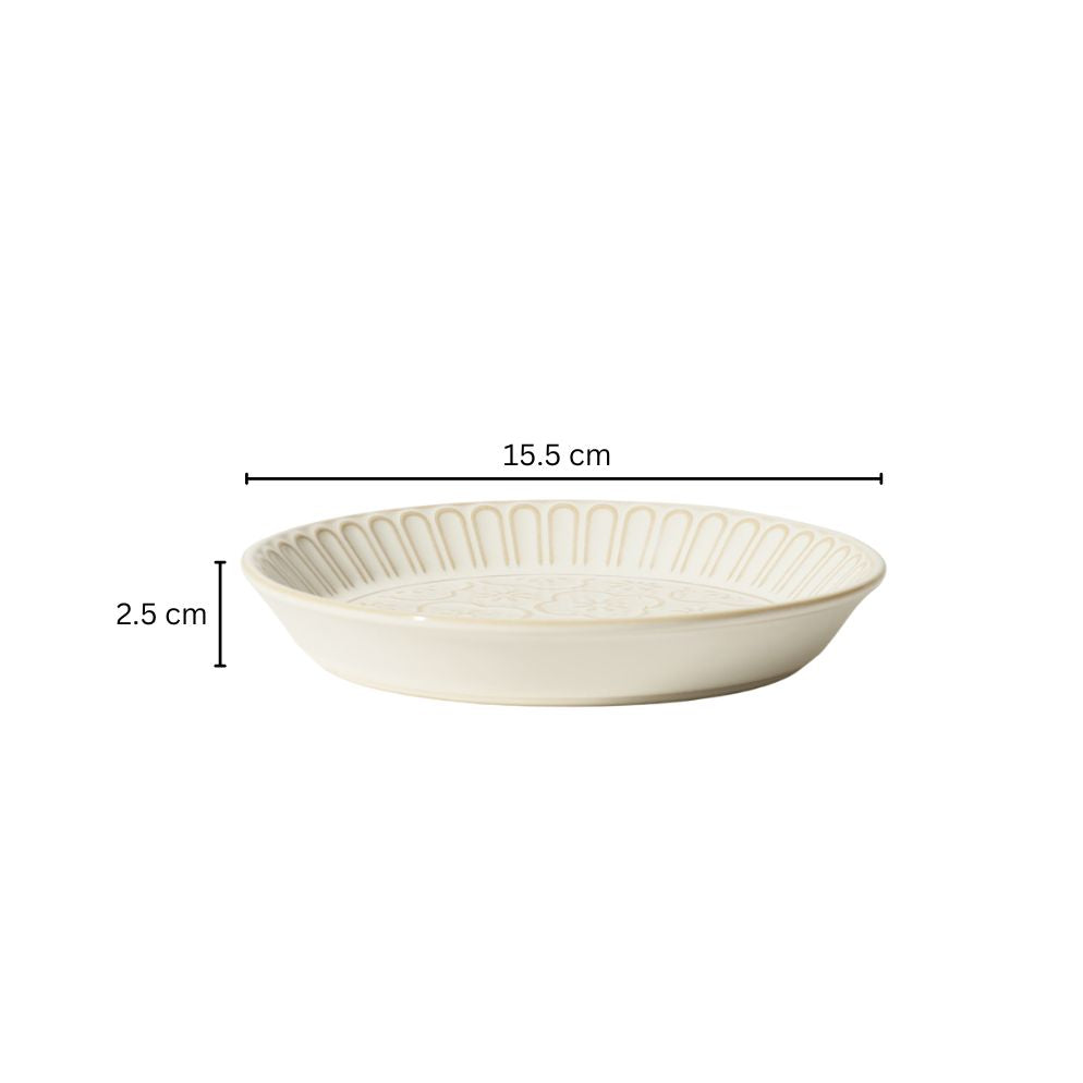 Mosaic Ceramic Small Plate - Chiffon White