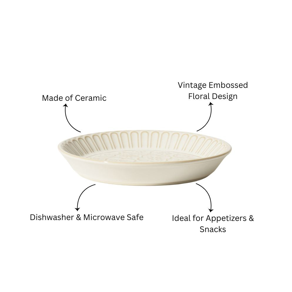 Mosaic Ceramic Small Plate - Chiffon White