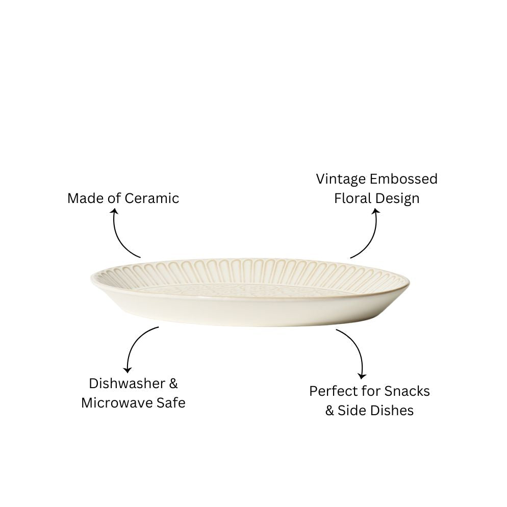 Mosaic Oval Plate - Chiffon White