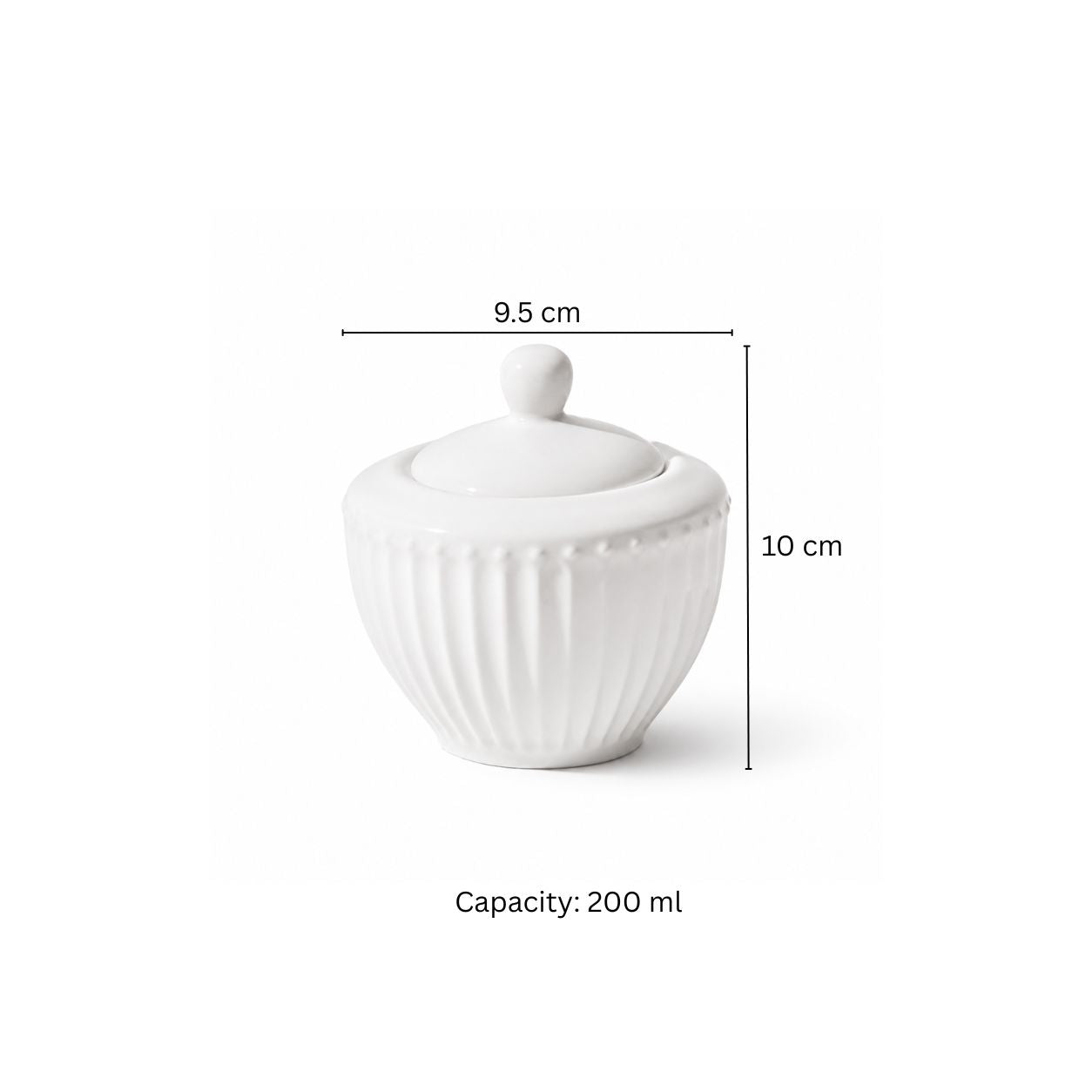 Aria Ceramic Sugar Bowl - White