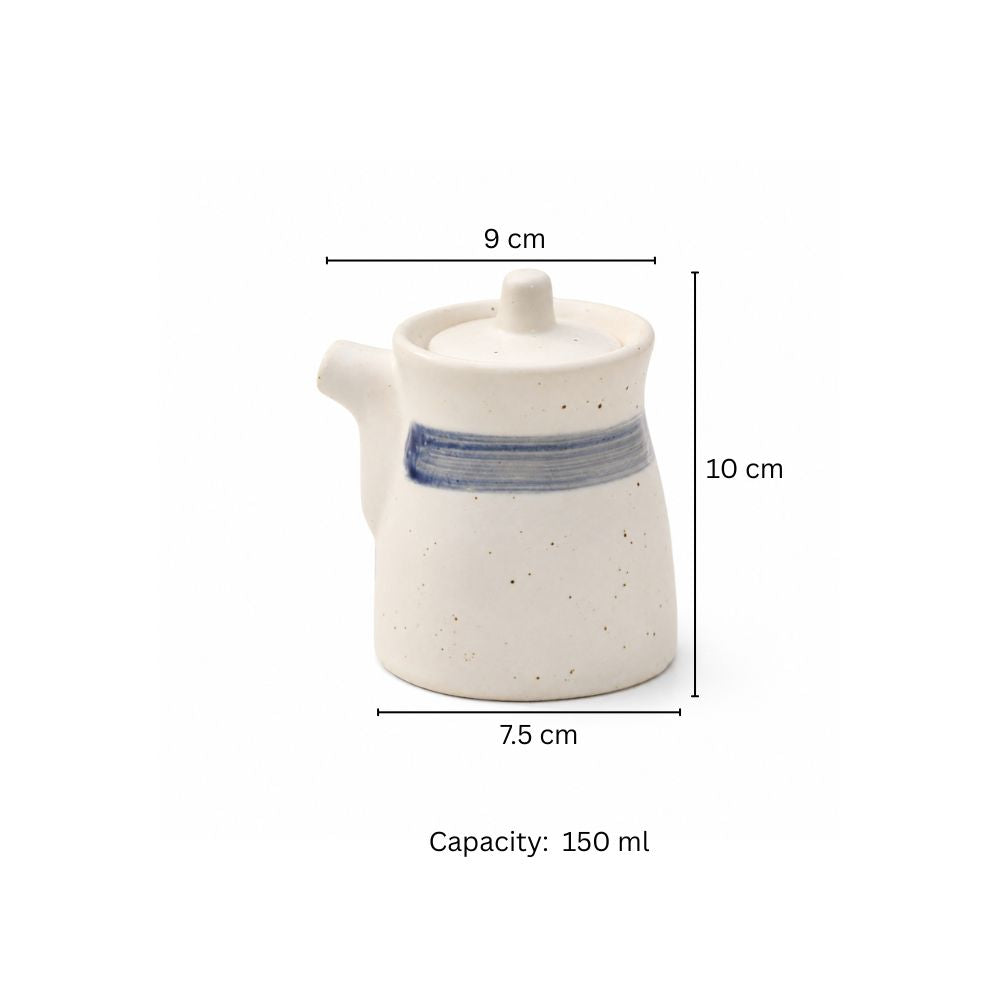 Seta Ceramic Condiment Dispenser - White Grey