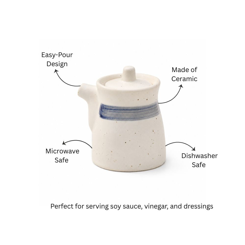 Seta Ceramic Condiment Dispenser - White Grey