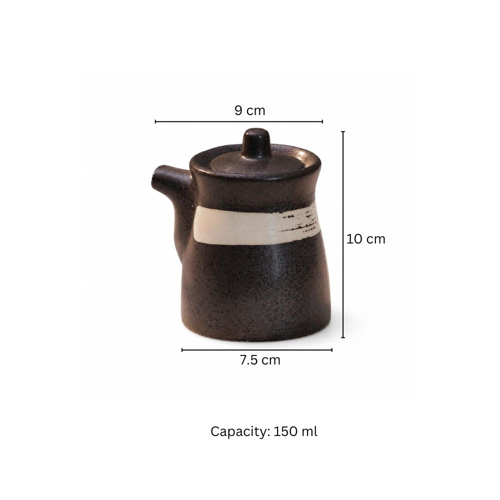 Seta Ceramic Condiment Dispenser - Black White