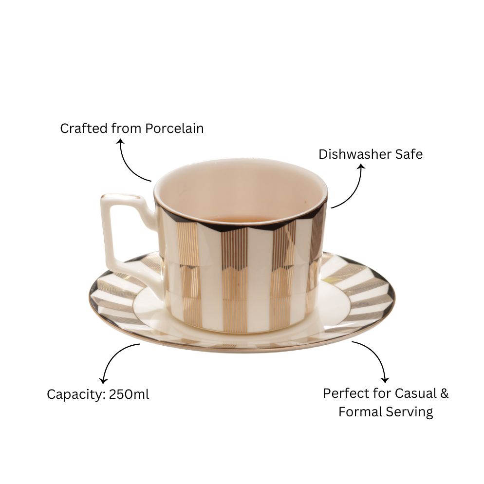 Cirque Cup and Saucer Set - White Gold