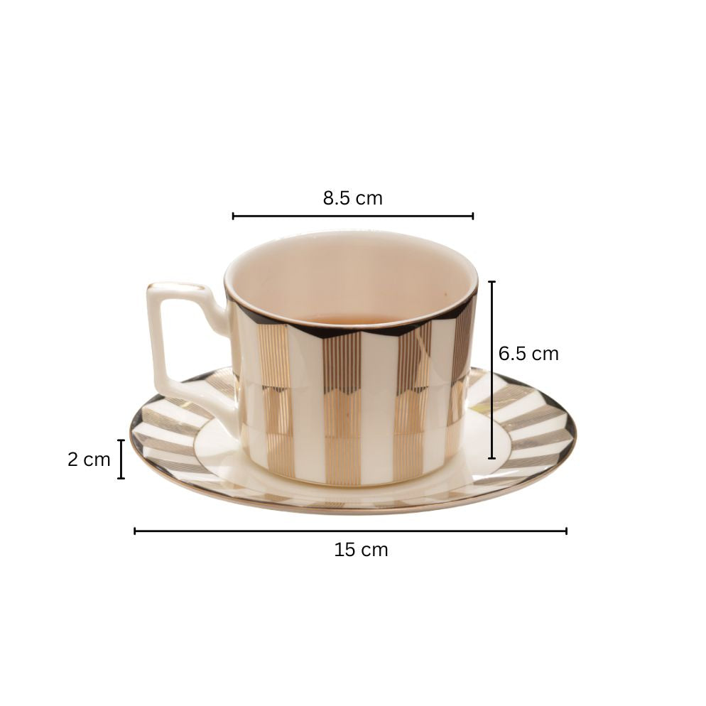 Cirque Cup and Saucer Set - White Gold