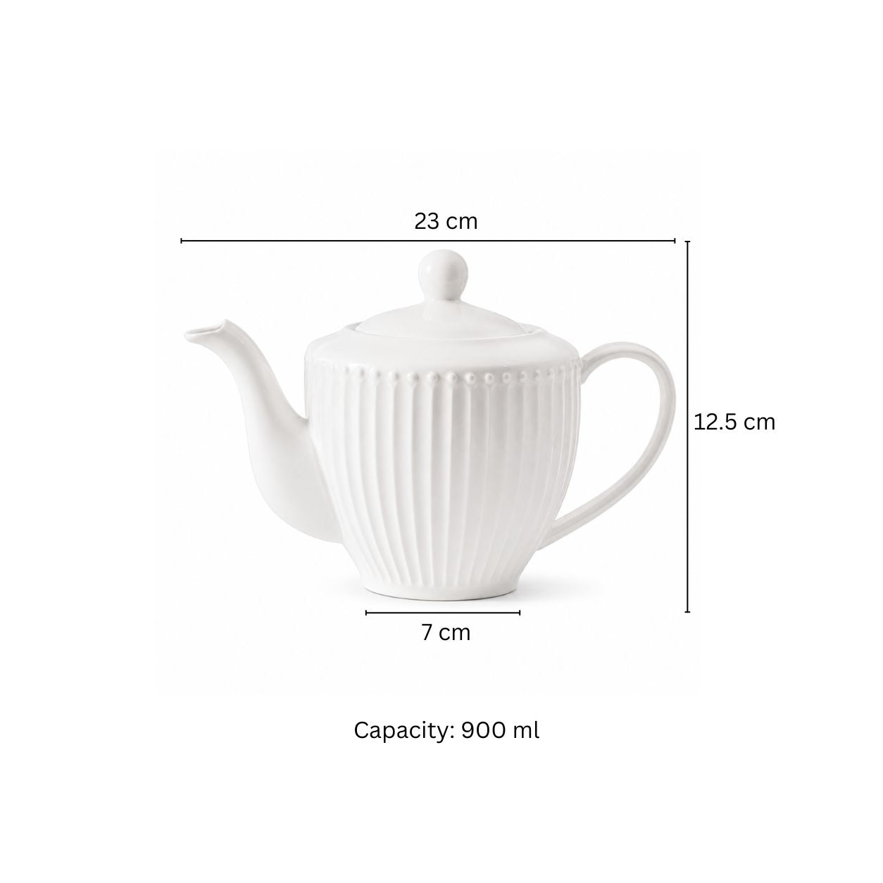 Aria Ceramic Teapot 900ml - White
