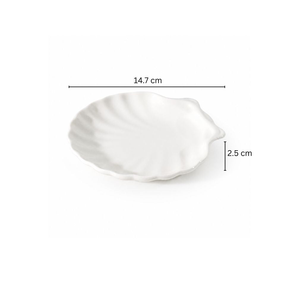 Seashell Porcelain Small Plate - White